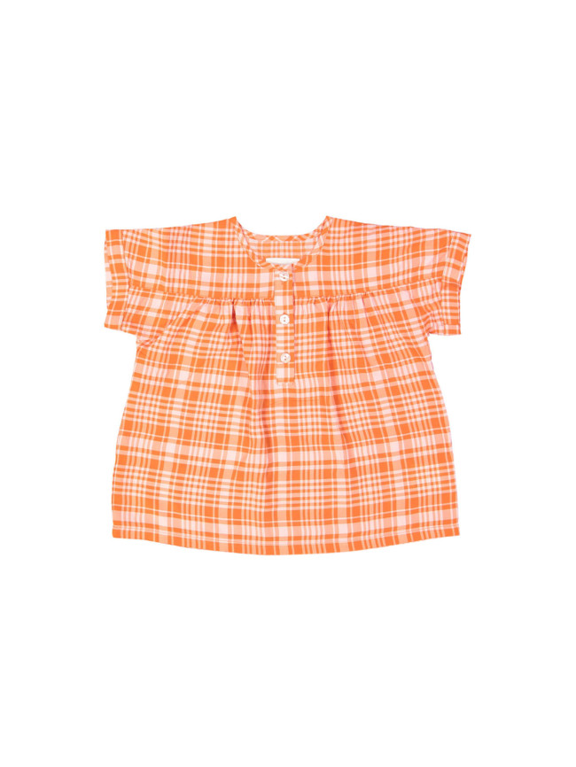 blouse plaid orange
