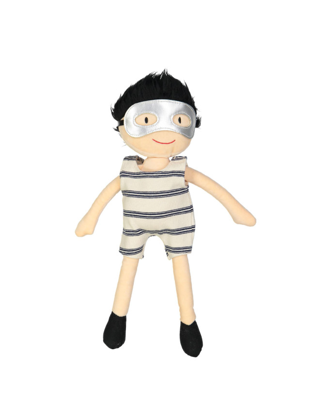 doll salopette stripe beige blue