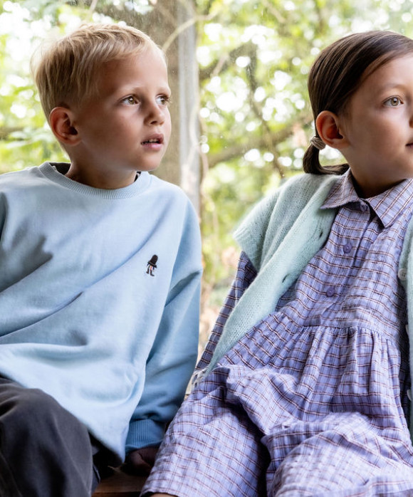 Sweater hat washed-off blue