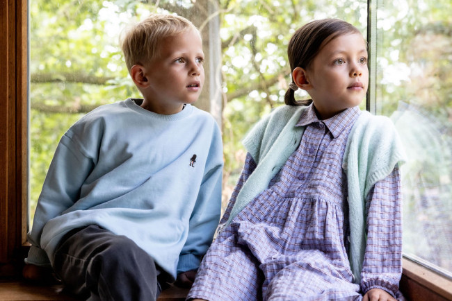 Sweater hat washed-off blue