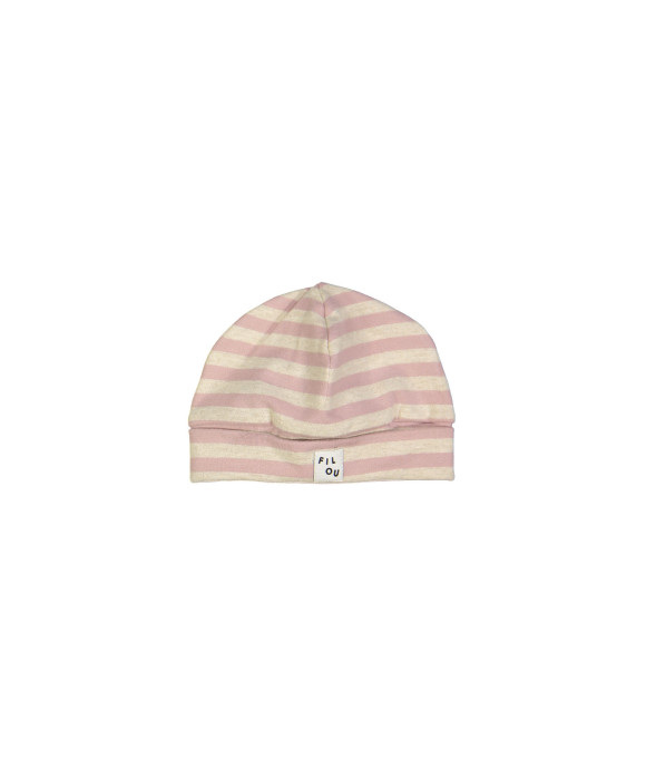 bonnet stripe pink chiné