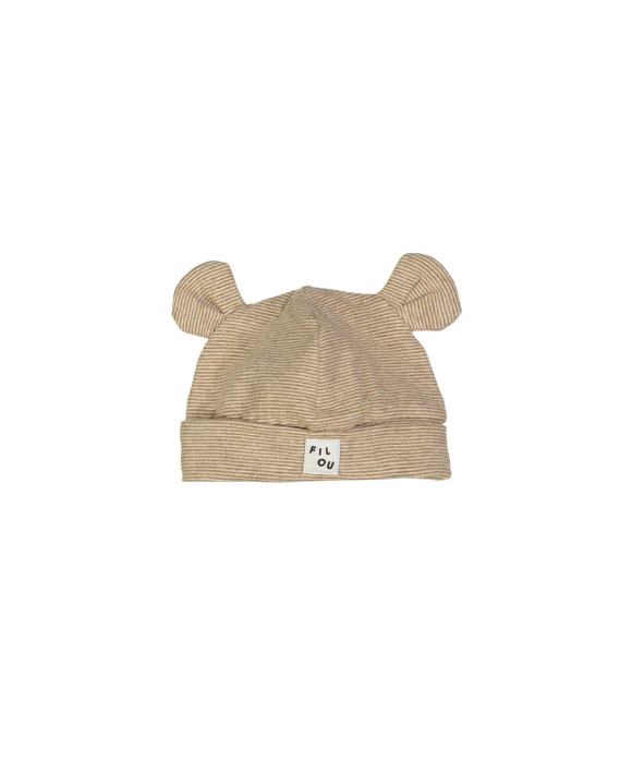 bonnet ears stripe brown