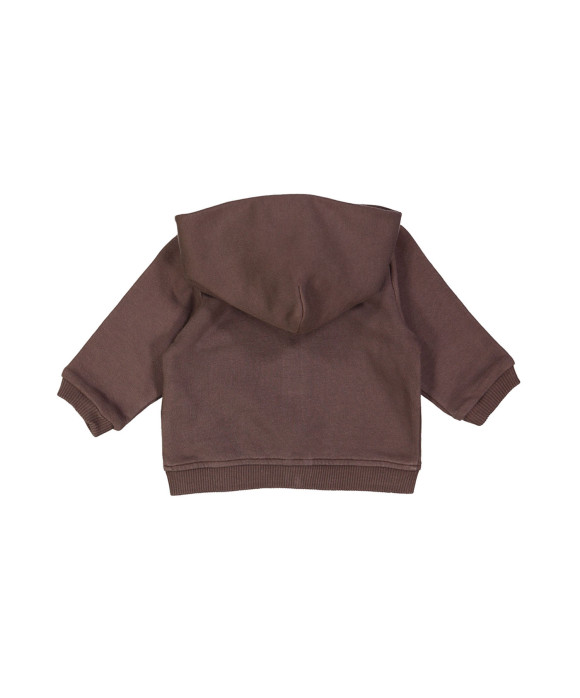 hooded cardigan mini brown