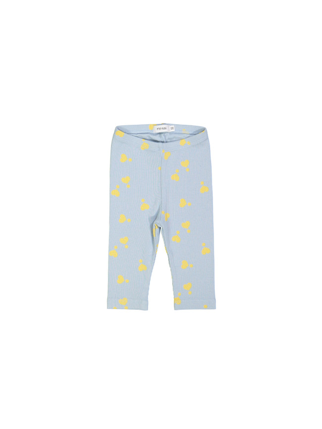 legging rib heart light blue