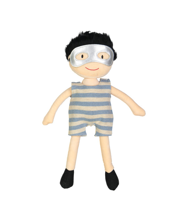 doll salopette stripe blue chiné