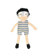 doll salopette stripe blue chiné