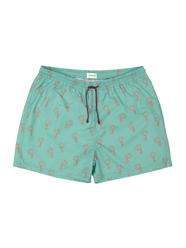 swimming shorts happy palms green