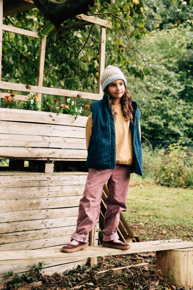 Pants wide rib mauve