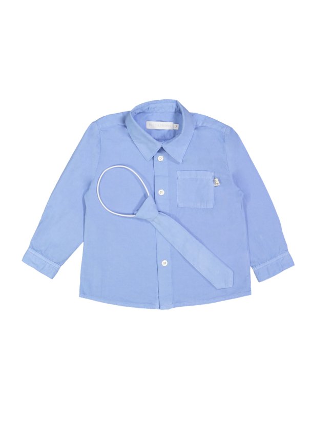 Shirt with tie lavender