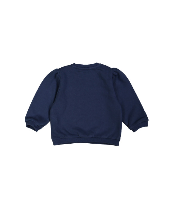 sweater mini puff sleeve darkblue