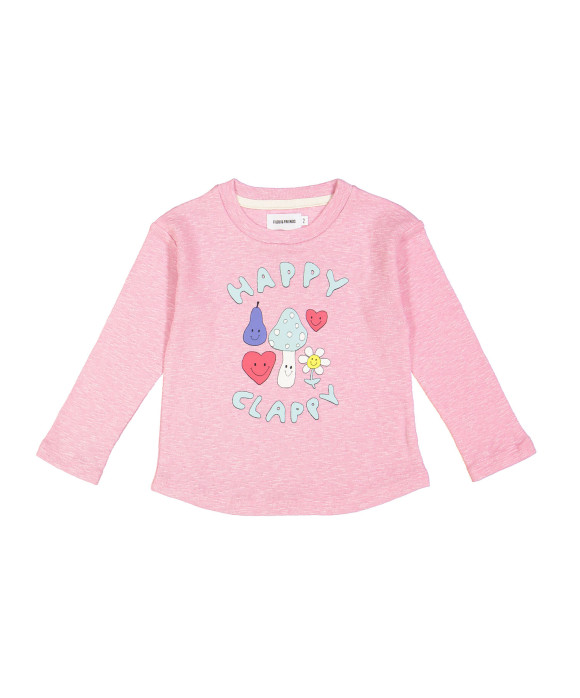 t-shirt rib happy clappy pink