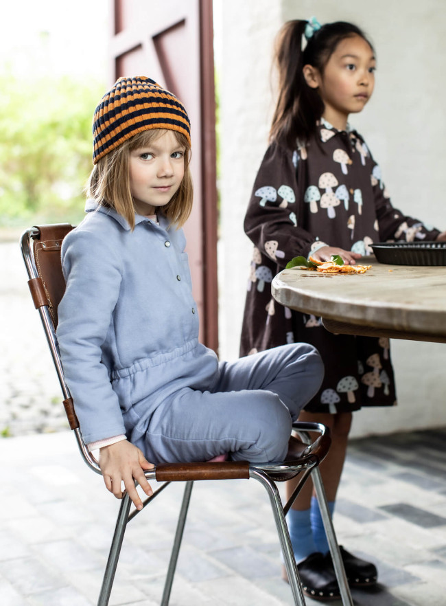 bonnet tricot stripe orange