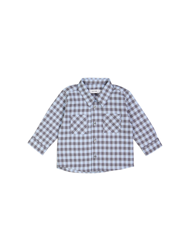 shirt mini check light blue