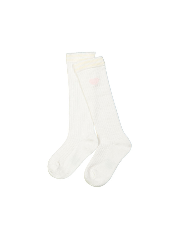 Chaussette cœur écru