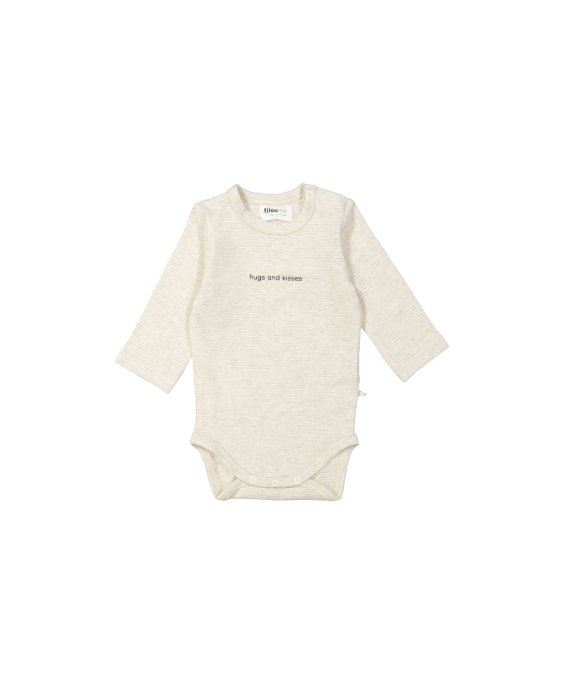 Body fines rayures câlins et bisous beige