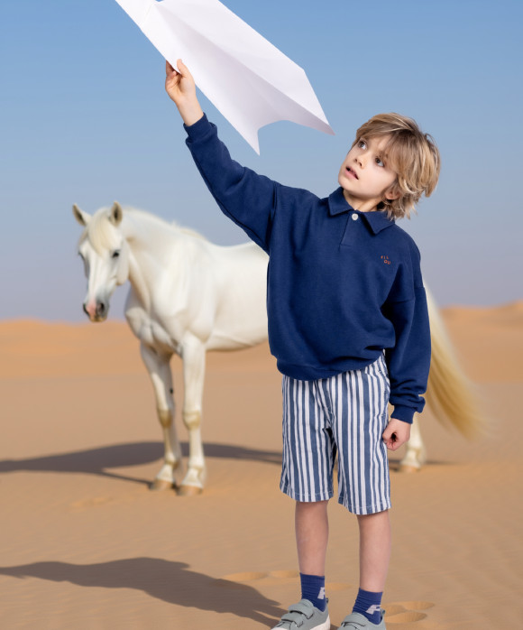 Polo Sweater filou bleu foncé mélangé