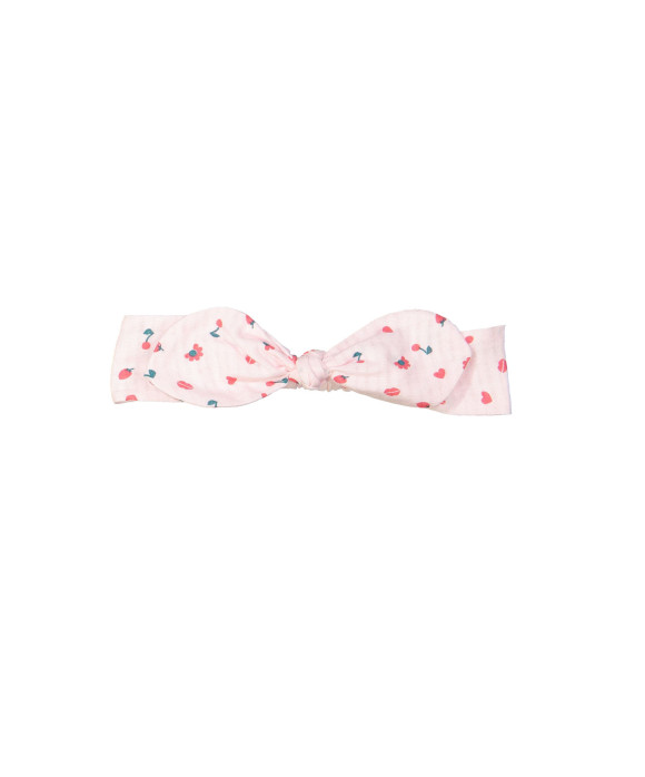 Bandeau rouge objets rose clair
