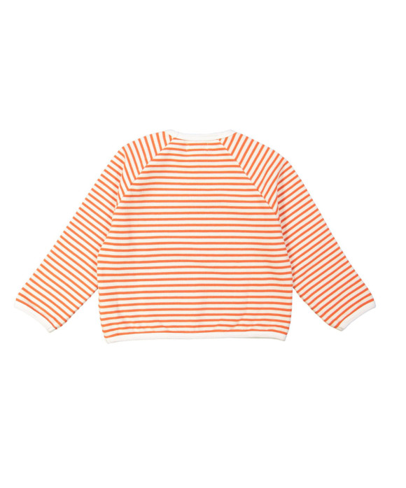 Sweater rayé fleur orange