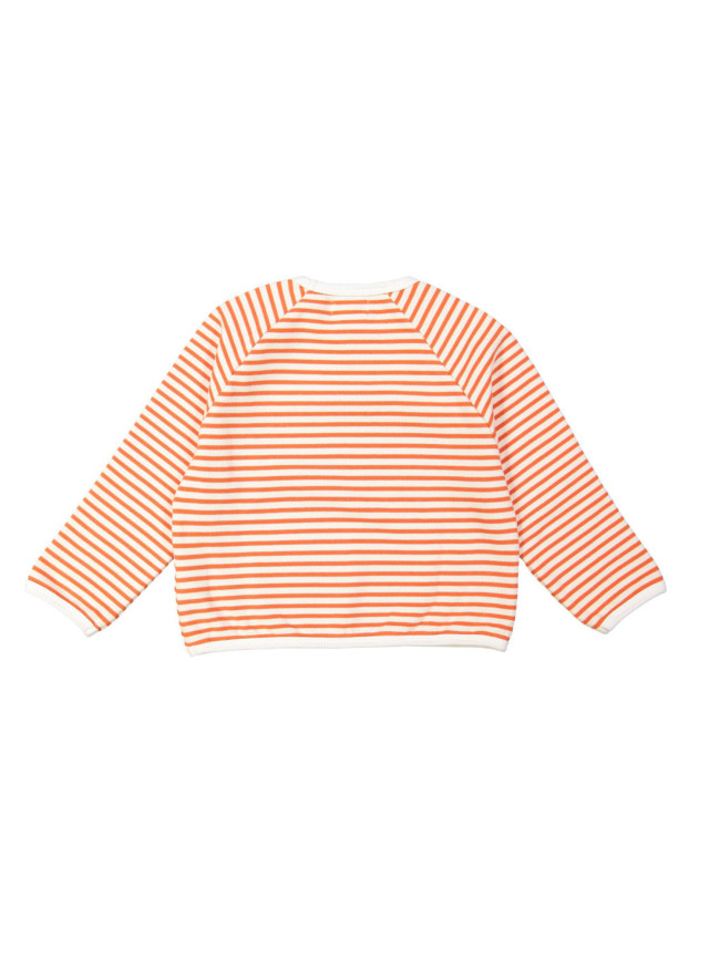 Sweater rayé fleur orange