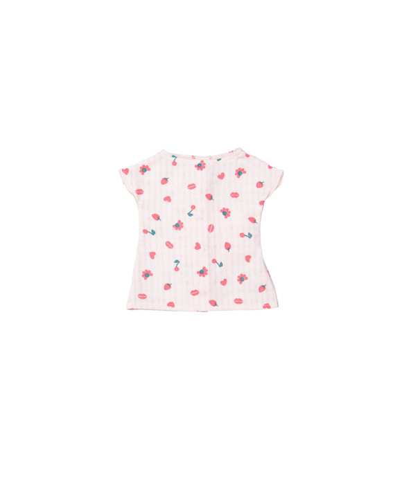 Robe de poupée rouge objets rose clair