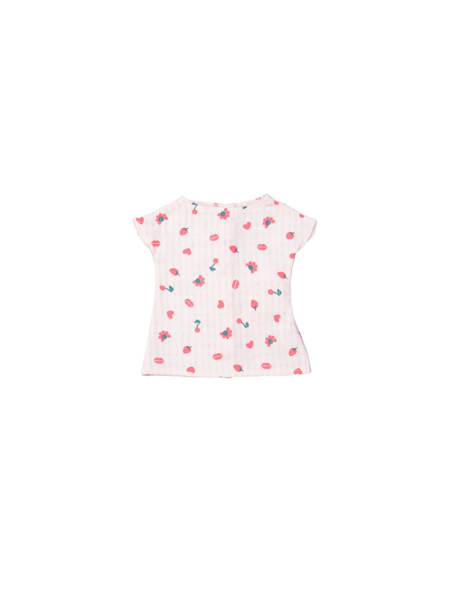 Robe de poupée rouge objets rose clair