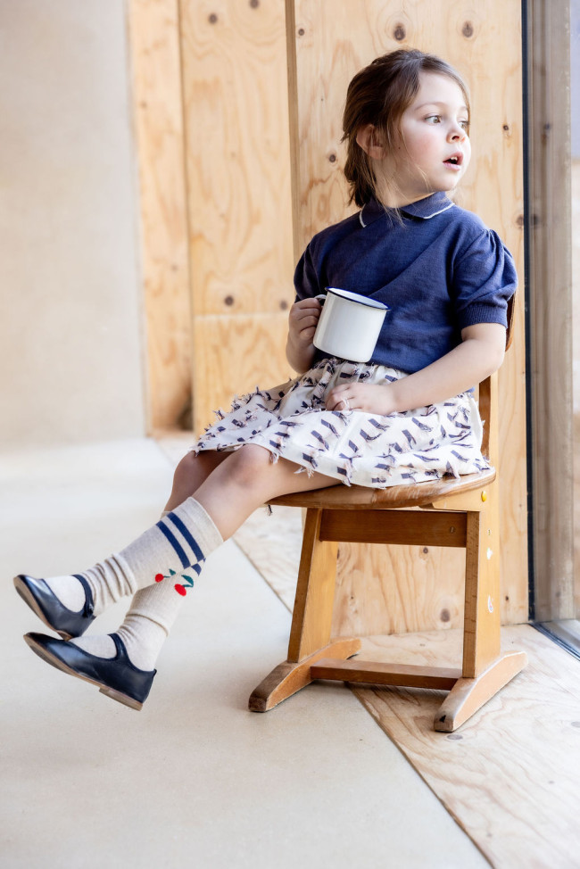 Chaussette cerise beige