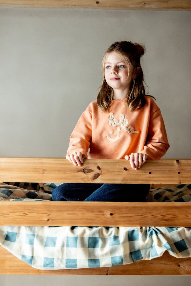 Sweater hello pêche mélangé