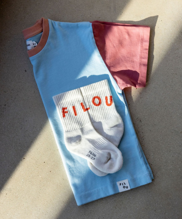 T-shirt multicolore bleu clair