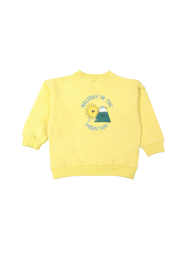 Sweater montagne vacances jaune bleu