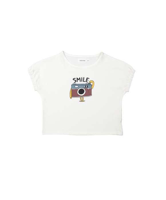 T-shirt sourire écru