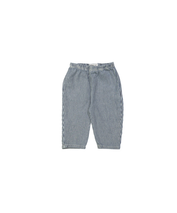 Pantalon confortable rayé bleu foncé