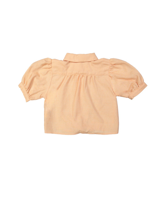 Blouse carreaux pêche