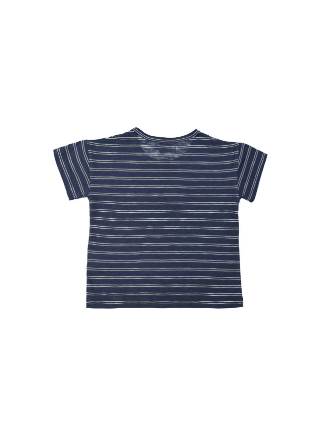 T-shirt rayé bleu foncé