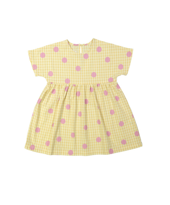 Robe carreaux points jaunes