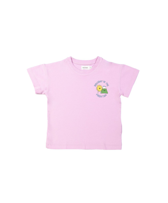 T-shirt montagne vacances rose