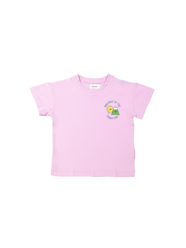 T-shirt montagne vacances rose