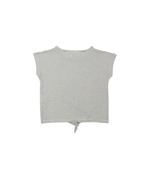 T-shirt nœud rayé bleu foncé