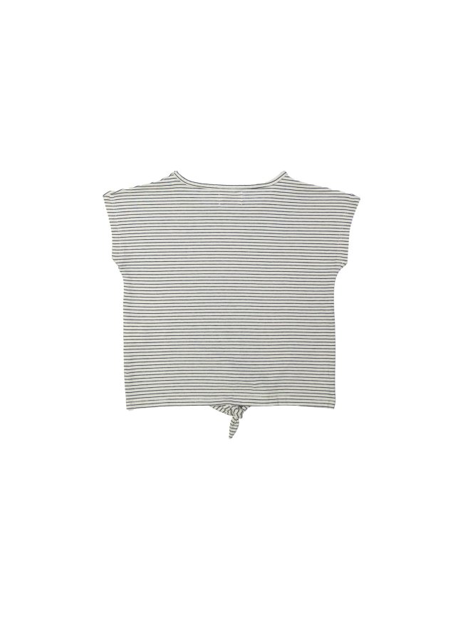 T-shirt nœud rayé bleu foncé