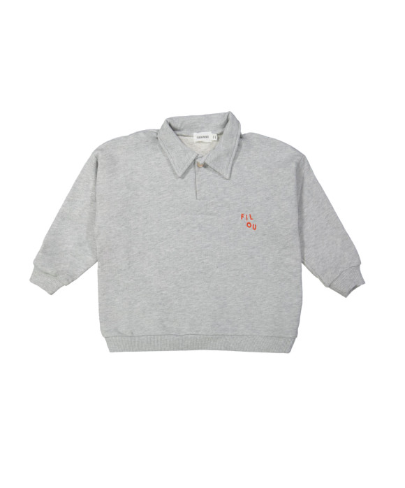 Polo Sweater filou gris mélangé