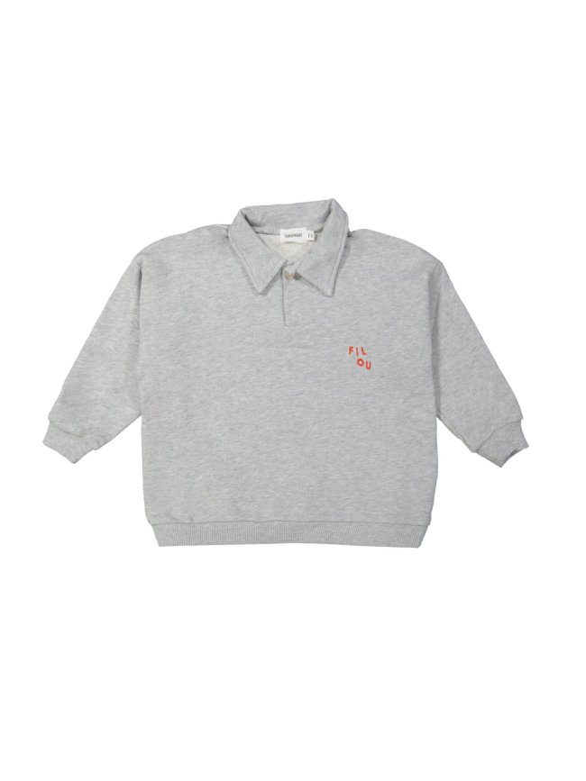 Polo Sweater filou gris mélangé