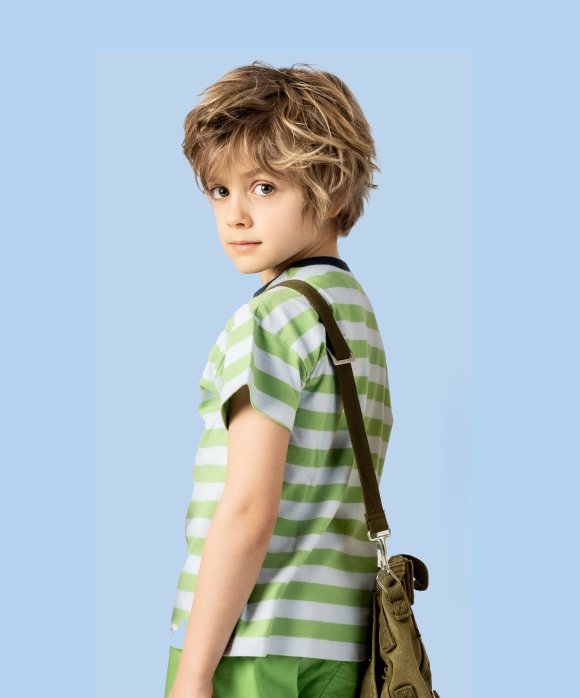 T-shirt rayé vert