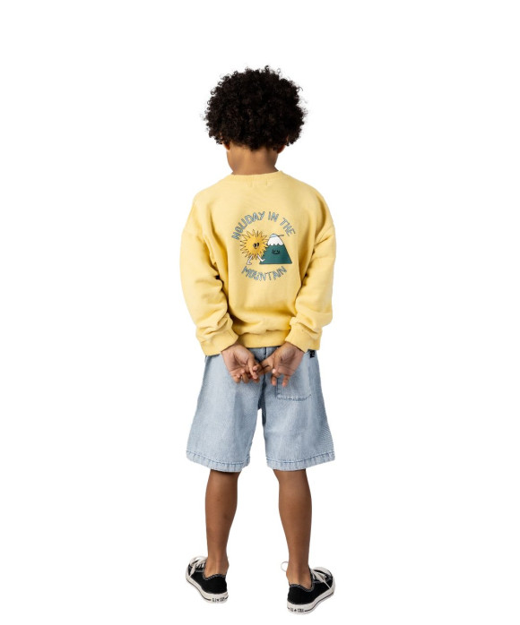 Sweater montagne vacances jaune bleu