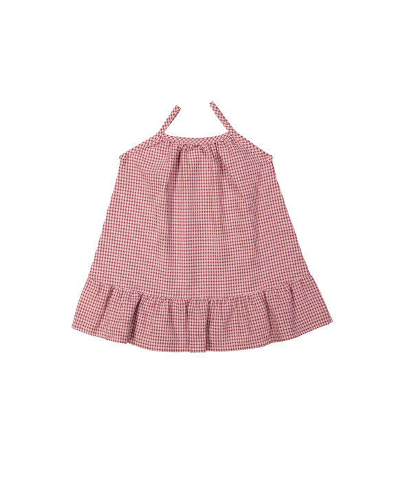 Robe carreaux rose clair