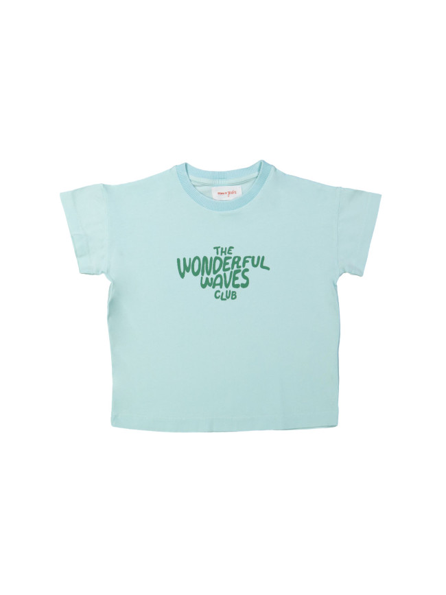 T-shirt vagues aqua