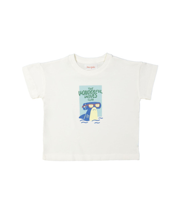 T-shirt requin écru