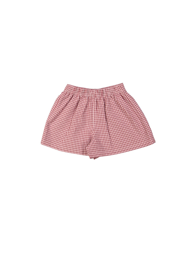 Short carreaux rose clair