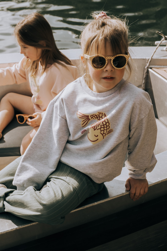 Sweater poisson gris chiné