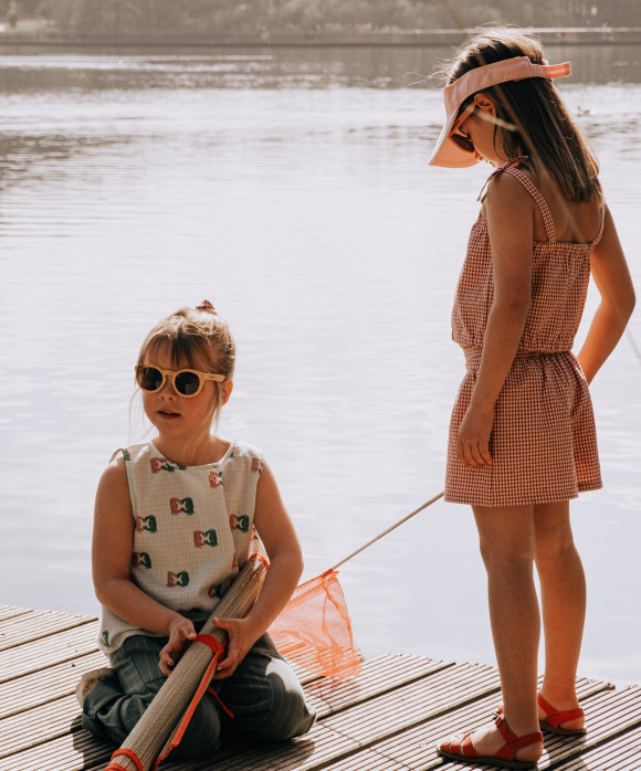 Short carreaux rose clair