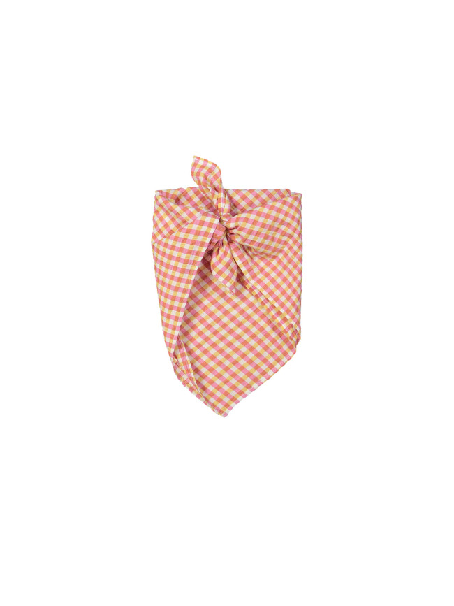 Écharpe vichy carreaux rose