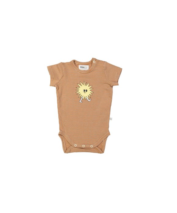 Body KM rayé soleil brun clair